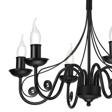 Hanglamp aan een ketting DONATO 6xE14/40W/230V zwart
