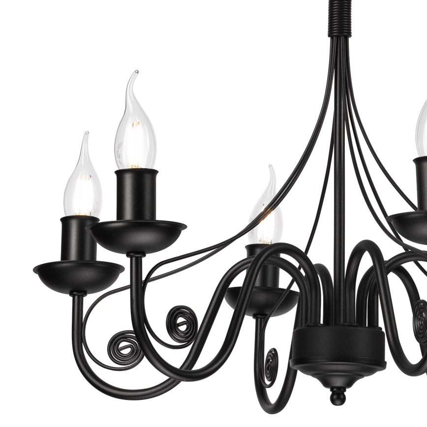 Hanglamp aan een ketting DONATO 6xE14/40W/230V zwart