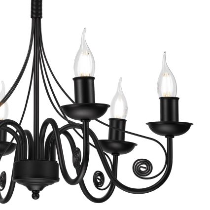 Hanglamp aan een ketting DONATO 6xE14/40W/230V zwart
