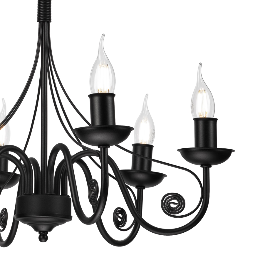 Hanglamp aan een ketting DONATO 6xE14/40W/230V zwart