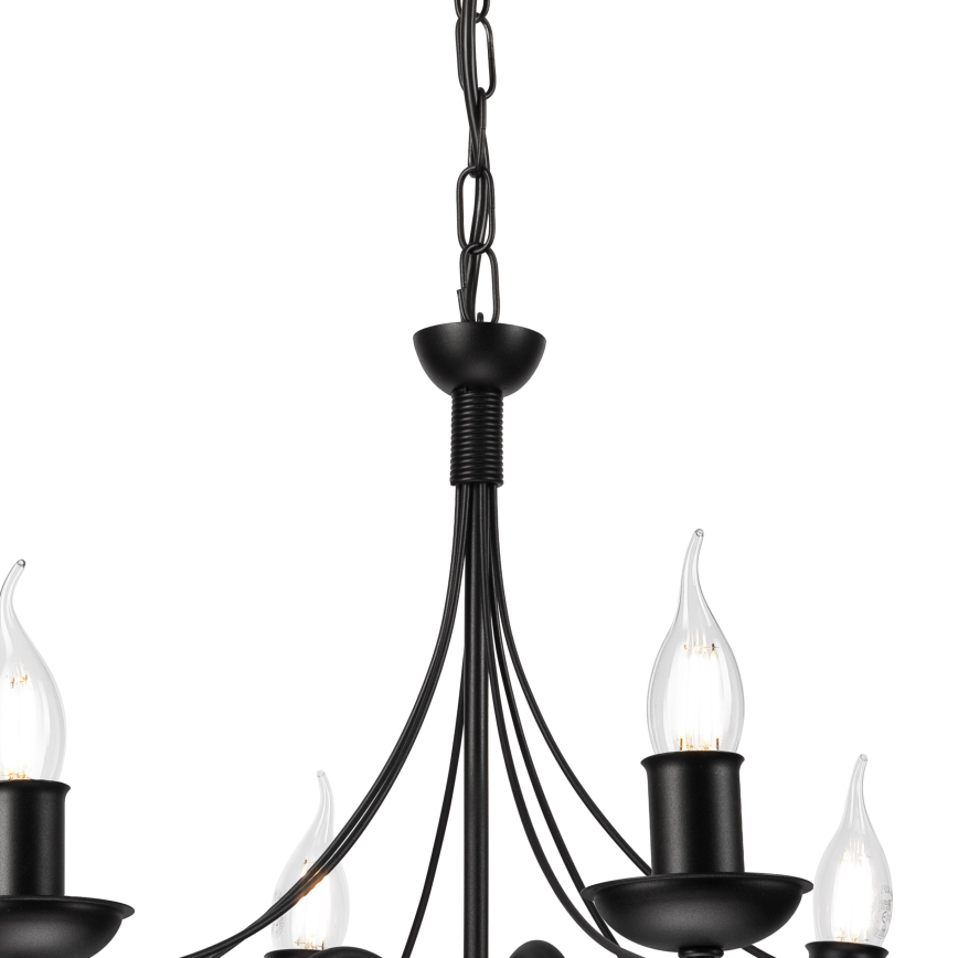 Hanglamp aan een ketting DONATO 6xE14/40W/230V zwart