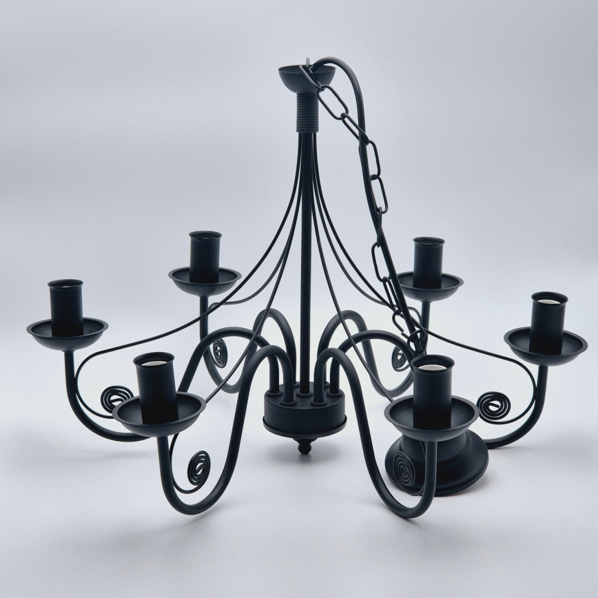 Hanglamp aan een ketting DONATO 6xE14/40W/230V zwart