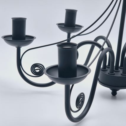 Hanglamp aan een ketting DONATO 6xE14/40W/230V zwart
