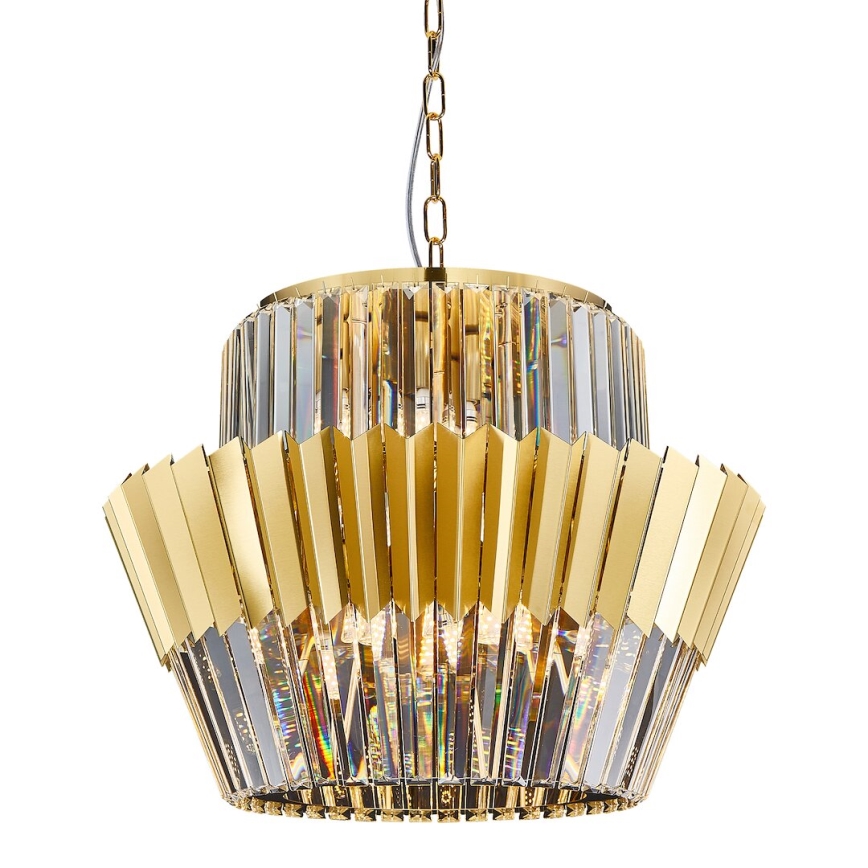 Hanglamp aan een ketting DONNA 12xE14/40W/230V diameter 55 cm goud