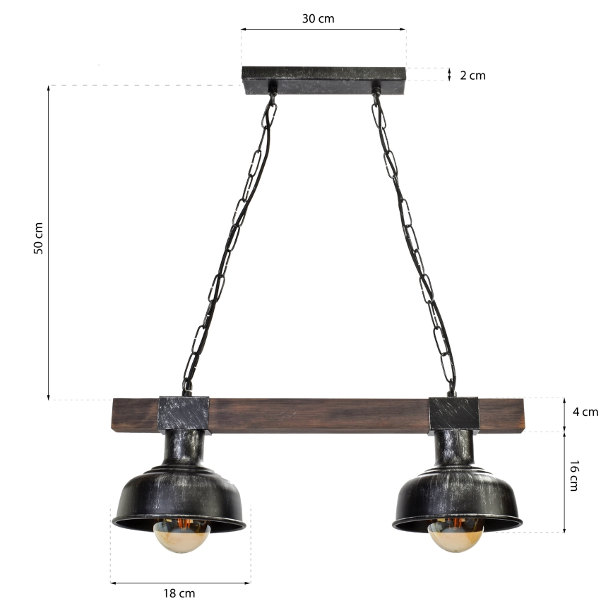 Hanglamp aan een ketting FARO 2xE27/60W/230V