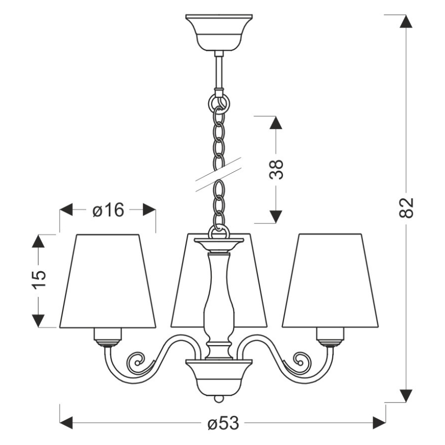 Hanglamp aan een ketting FIREZ 3xE27/40W/230V wit/grijs
