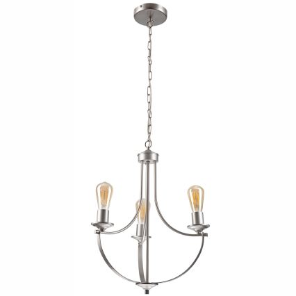 Hanglamp aan een ketting GINA 3xE27/60W/230V mat chroom