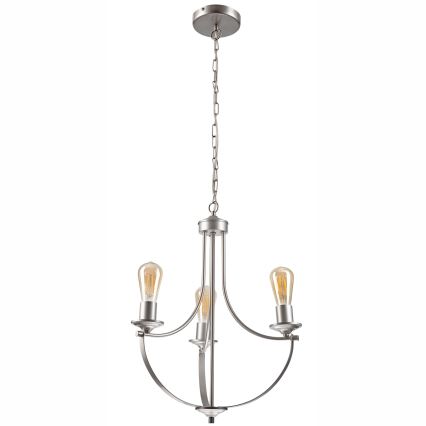 Hanglamp aan een ketting GINA 3xE27/60W/230V chroom