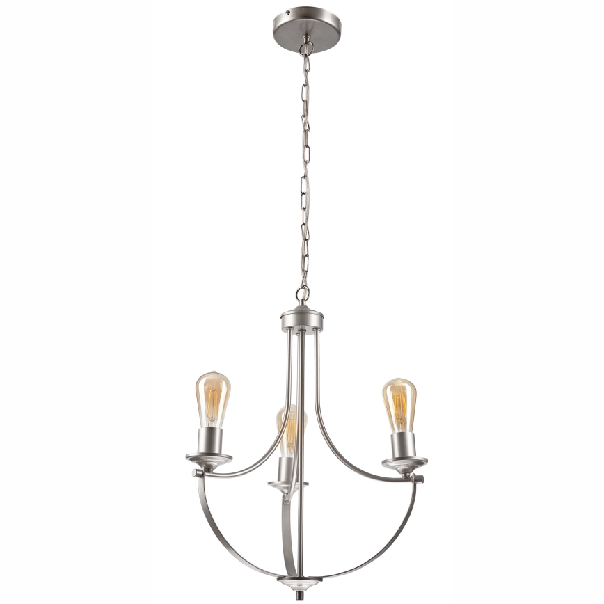 Hanglamp aan een ketting GINA 3xE27/60W/230V mat chroom