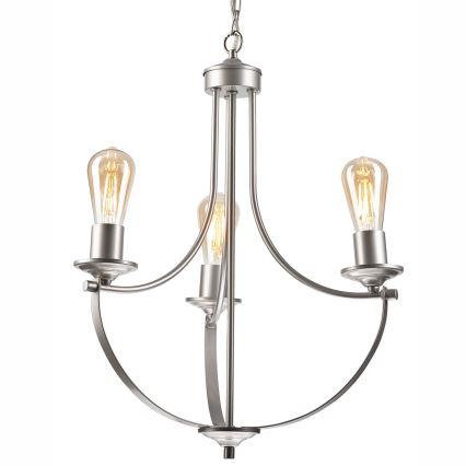 Hanglamp aan een ketting GINA 3xE27/60W/230V mat chroom