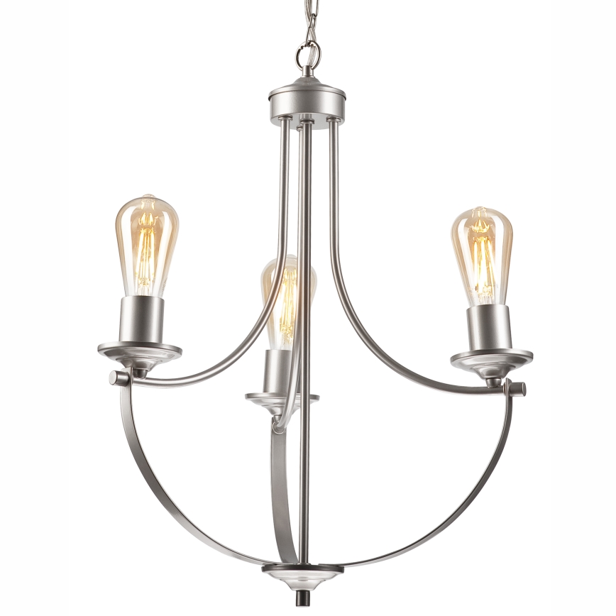 Hanglamp aan een ketting GINA 3xE27/60W/230V mat chroom
