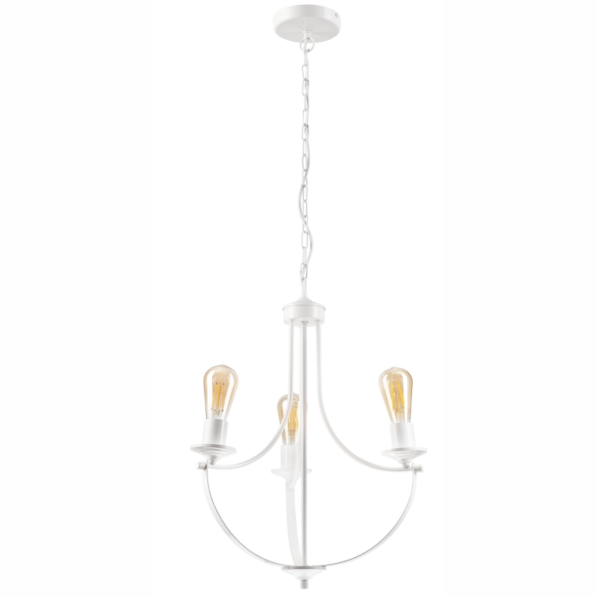 Hanglamp aan een ketting GINA 3xE27/60W/230V wit
