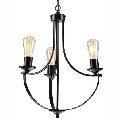 Hanglamp aan een ketting GINA 3xE27/60W/230V zwart