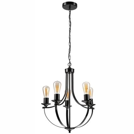 Hanglamp aan een ketting GINA 5xE27/60W/230V zwart