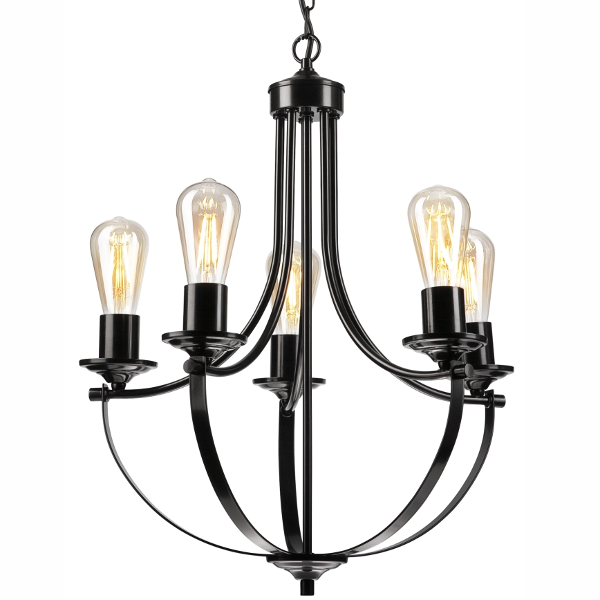 Hanglamp aan een ketting GINA 5xE27/60W/230V zwart