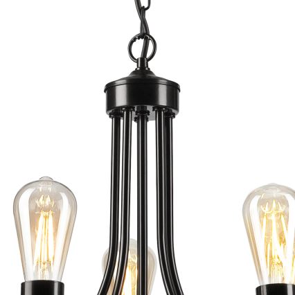 Hanglamp aan een ketting GINA 5xE27/60W/230V zwart