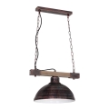 Hanglamp aan een ketting HAKON 1xE27/60W/230V natuurlijk hout