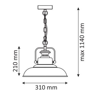 Hanglamp aan een ketting ICELAND 1xE27/20W/230V