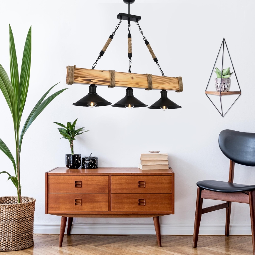 Hanglamp aan een ketting KUTUK 3xE27/60W/230V