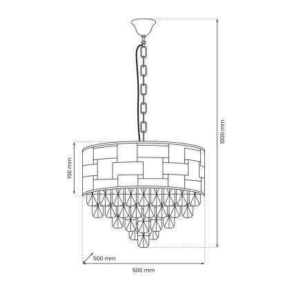 Hanglamp aan een ketting LUXURIA 9xE14/40W/230V goud