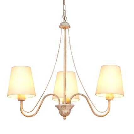 Hanglamp aan een ketting MALBO 3xE27/15W/230V beige