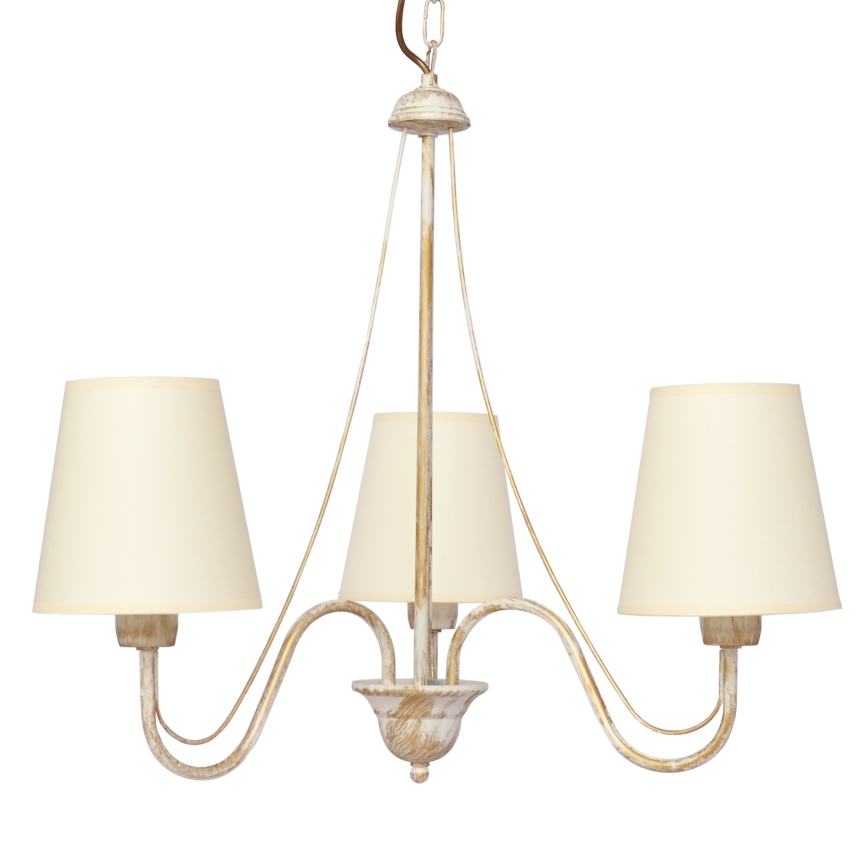 Hanglamp aan een ketting MALBO 3xE27/15W/230V beige