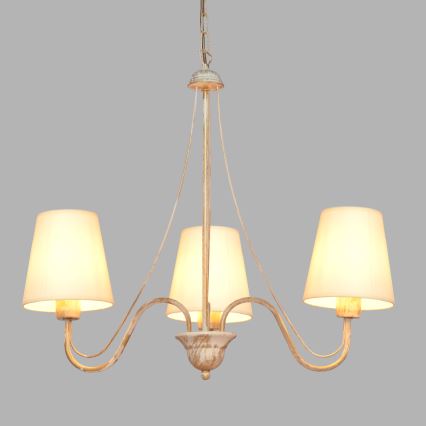 Hanglamp aan een ketting MALBO 3xE27/15W/230V beige
