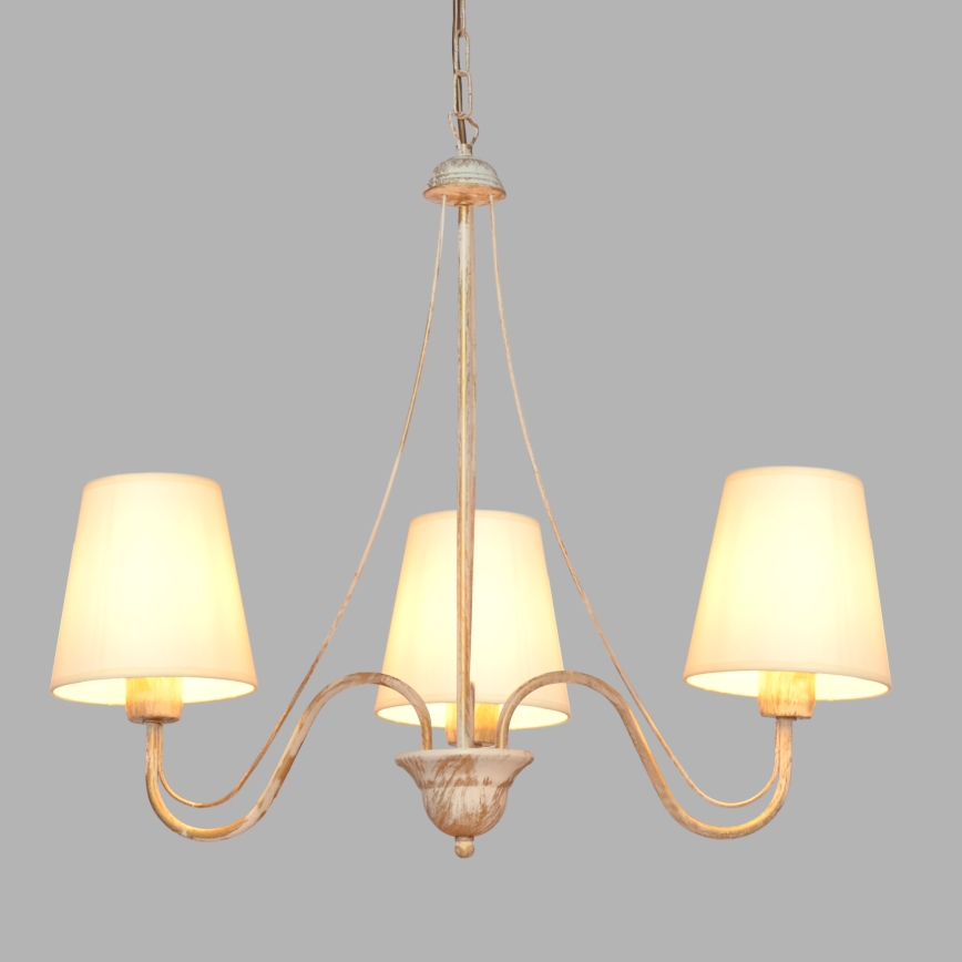 Hanglamp aan een ketting MALBO 3xE27/15W/230V beige
