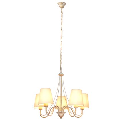 Hanglamp aan een ketting MALBO 5xE27/15W/230V beige
