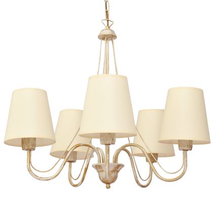 Hanglamp aan een ketting MALBO 5xE27/15W/230V beige