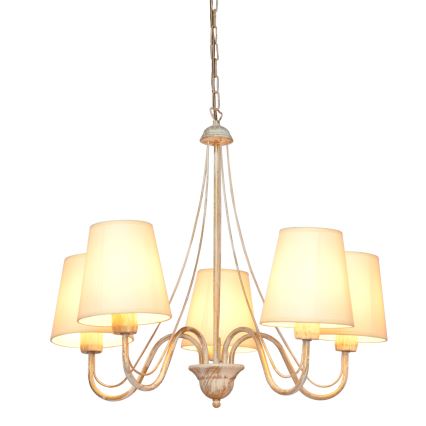 Hanglamp aan een ketting MALBO 5xE27/15W/230V beige