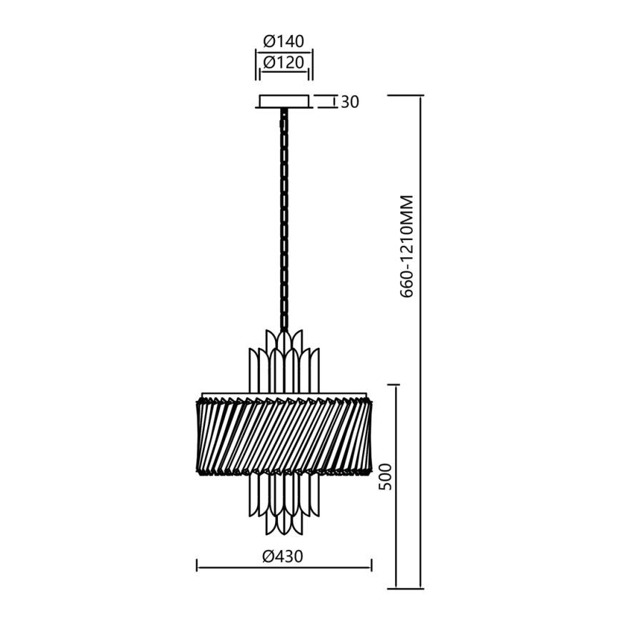 Hanglamp aan een ketting MARGOT 6xE14/40W/230V mat chroom
