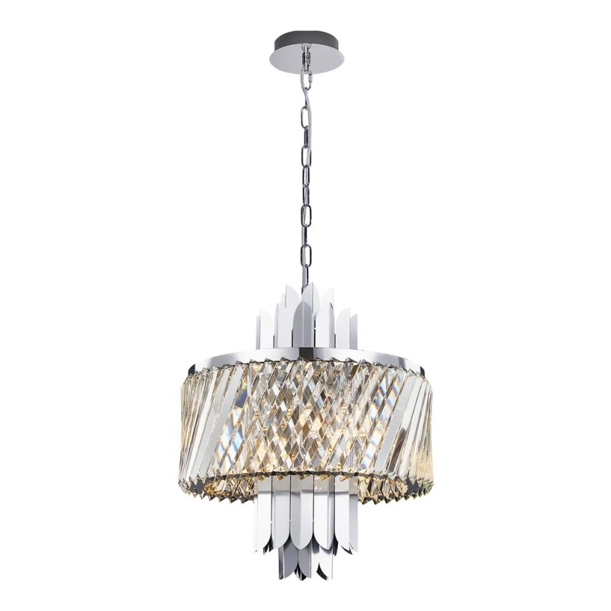 Hanglamp aan een ketting MARGOT 6xE14/40W/230V mat chroom