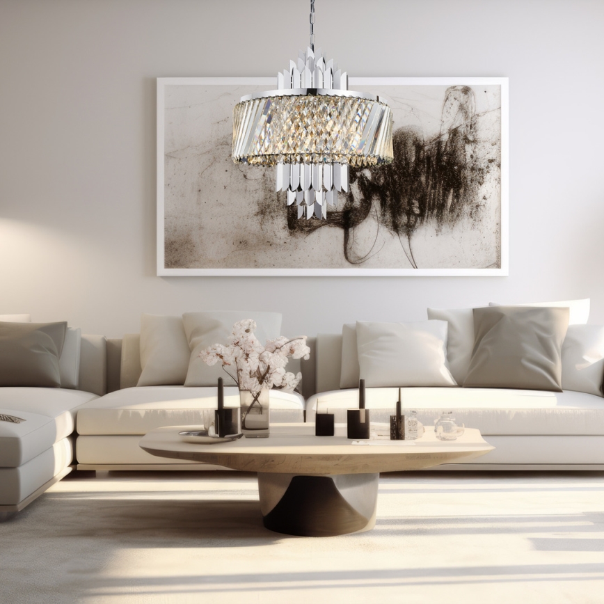 Hanglamp aan een ketting MARGOT 9xE14/40W/230V mat chroom