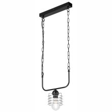 Hanglamp aan een ketting MORGAN 1xE27/60W/230V zwart/chroom