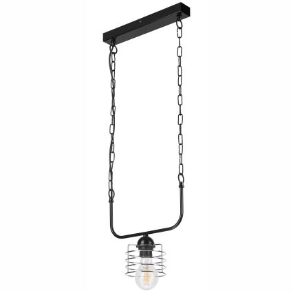 Hanglamp aan een ketting MORGAN 1xE27/60W/230V zwart/chroom