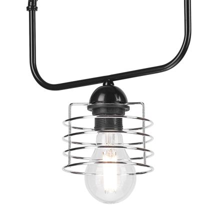 Hanglamp aan een ketting MORGAN 1xE27/60W/230V zwart/chroom