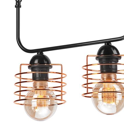 Hanglamp aan een ketting MORGAN 2xE27/60W/230V zwart/koper