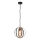 Hanglamp aan een ketting ONDA 1xE27/15W/230V zwart/eiken