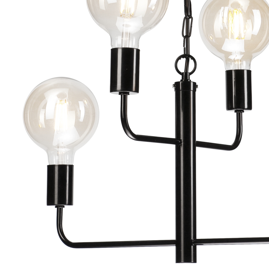 Hanglamp aan een ketting ORLANDO 4xE27/60W/230V zwart
