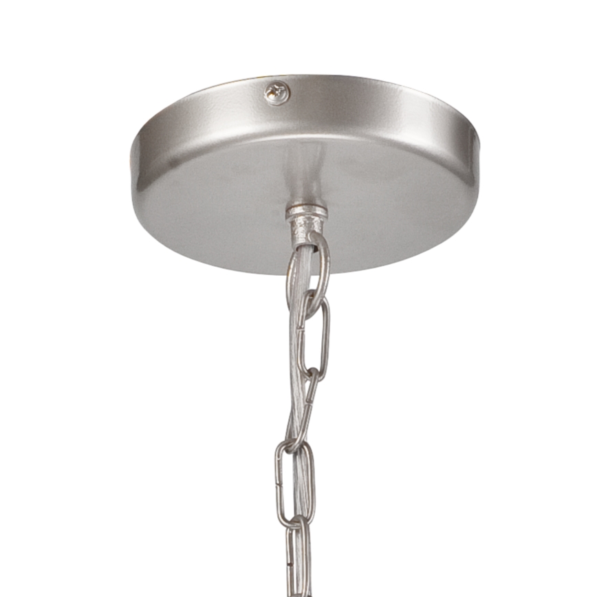 Hanglamp aan een ketting ORLANDO 6xE27/60W/230V zilver