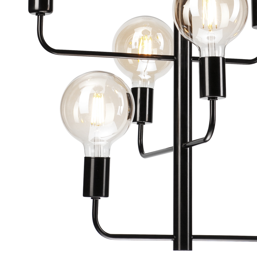 Hanglamp aan een ketting ORLANDO 8xE27/60W/230V zwart