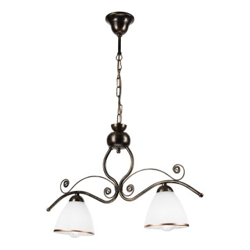 Hanglamp aan een ketting RETRO 2xE27/60W/230V brons/patina