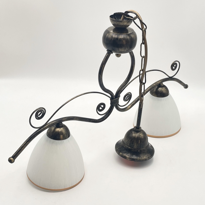 Hanglamp aan een ketting RETRO 2xE27/60W/230V brons/patina