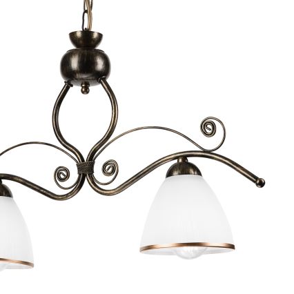 Hanglamp aan een ketting RETRO 2xE27/60W/230V brons/patina