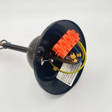 Hanglamp aan een ketting RETRO 2xE27/60W/230V brons/patina