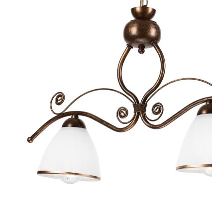 Hanglamp aan een ketting RETRO 2xE27/60W/230V koper/patina