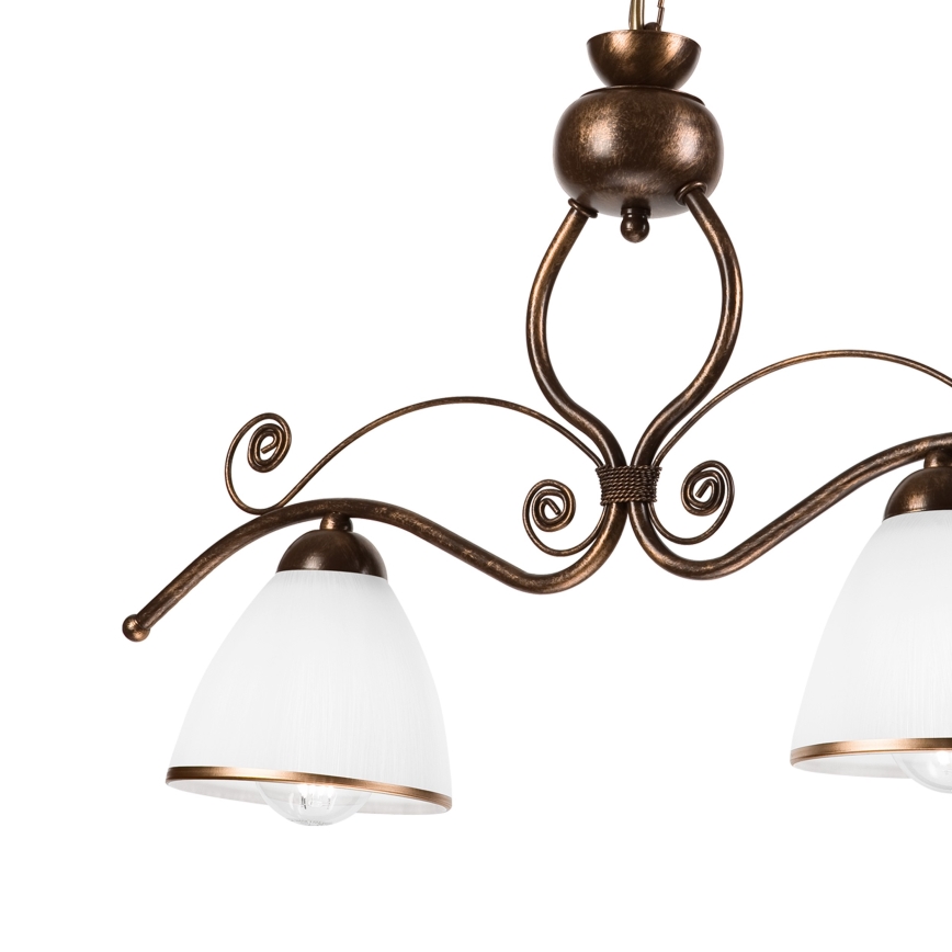 Hanglamp aan een ketting RETRO 2xE27/60W/230V koper/patina