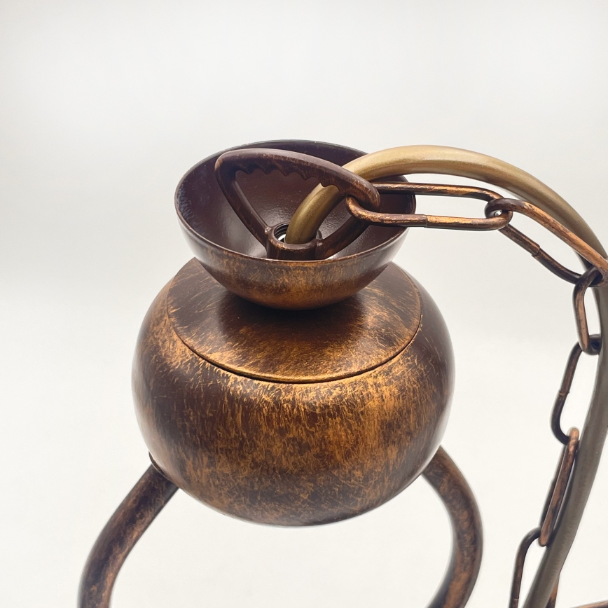 Hanglamp aan een ketting RETRO 2xE27/60W/230V koper/patina
