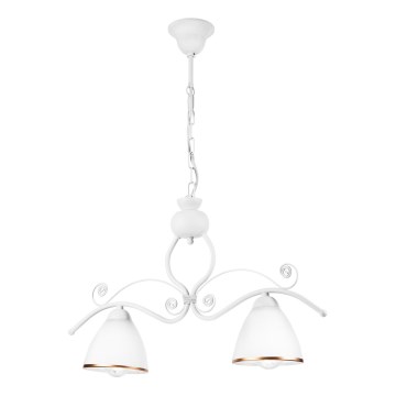 Hanglamp aan een ketting RETRO 2xE27/60W/230V mat wit